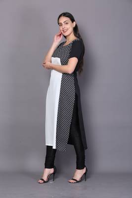 Black embroidered cotton cotton-kurtis 4