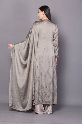 Grey embroidered crepe cotton-kurtis 2