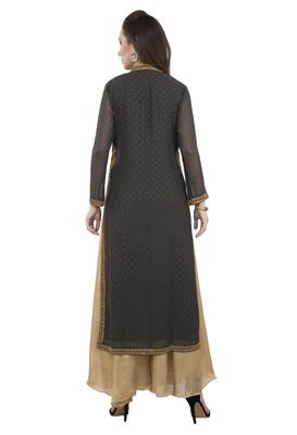 Grey embroidered georgette cotton-kurtis 2