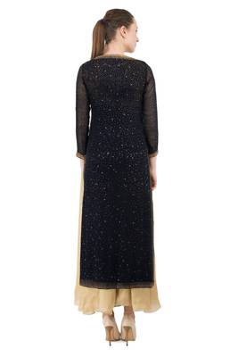 Black embroidered georgette cotton-kurtis 2