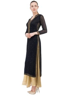 Black embroidered georgette cotton-kurtis 4