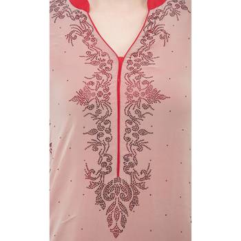 Peach embroidered georgette cotton-kurtis 5