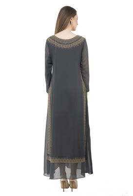 Grey embroidered georgette cotton-kurtis 2