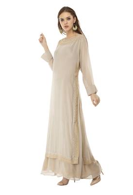 Fawn embroidered georgette cotton-kurtis 4