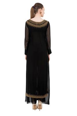 Black embroidered georgette cotton-kurtis 2