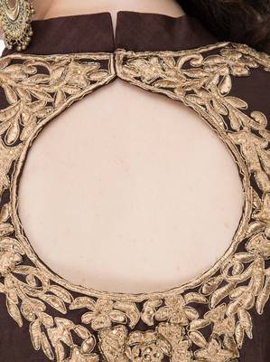 Brown embroidered georgette cotton-kurtis 5