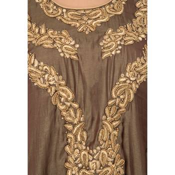 Brown embroidered crepe cotton-kurtis 5
