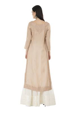 Beige embroidered cotton cotton-kurtis 2