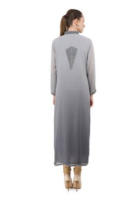 Grey embroidered georgette cotton-kurtis 2