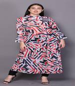 Multicolor embroidered crepe cotton-kurtis