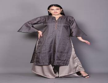 Brown embroidered rayon cotton-kurtis 1