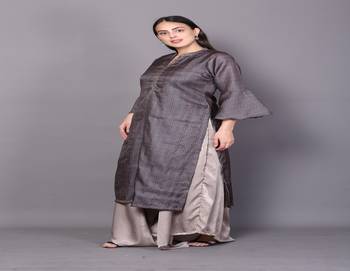 Brown embroidered rayon cotton-kurtis 3