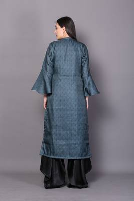 Green embroidered rayon cotton-kurtis 2