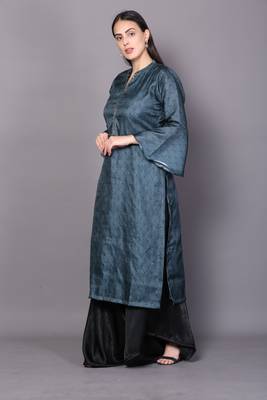 Green embroidered rayon cotton-kurtis 4