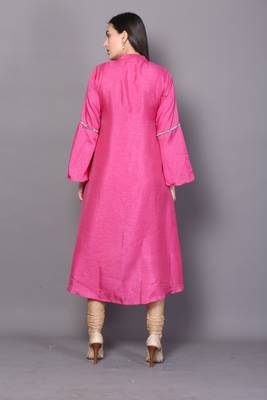 Grey embroidered crepe cotton-kurtis 2