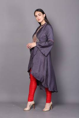 Pink embroidered rayon cotton-kurtis 3