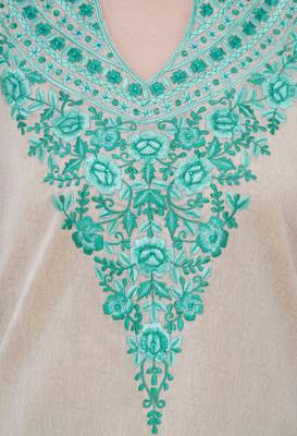 Cream embroidered cotton cotton-kurtis 2