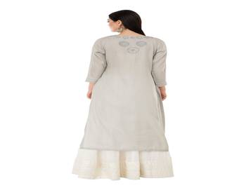 Grey embroidered cotton cotton-kurtis 2