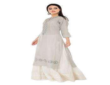Grey embroidered cotton cotton-kurtis 3