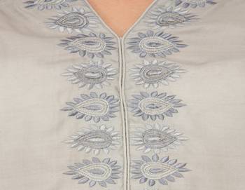 Grey embroidered cotton cotton-kurtis 4