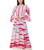 White embroidered rayon cotton-kurtis