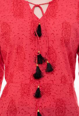 Red embroidered crepe cotton-kurtis 5