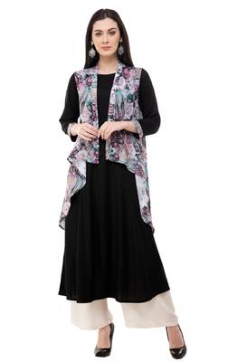 Black embroidered rayon cotton-kurtis 1