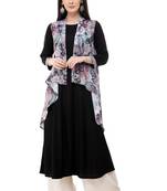 Black embroidered rayon cotton-kurtis