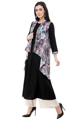 Black embroidered rayon cotton-kurtis 3