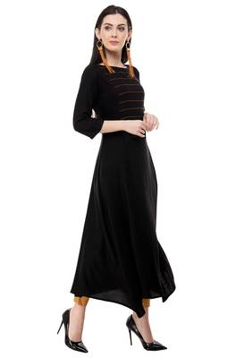 Black embroidered rayon cotton-kurtis 4