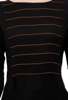 Black embroidered rayon cotton-kurtis 5