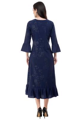 Royalblue embroidered rayon cotton-kurtis 2