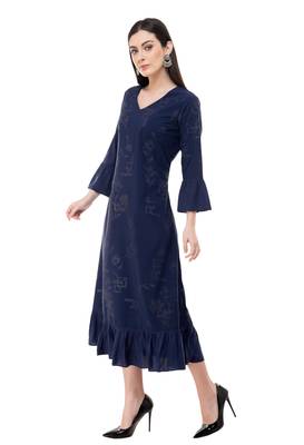 Royalblue embroidered rayon cotton-kurtis 3