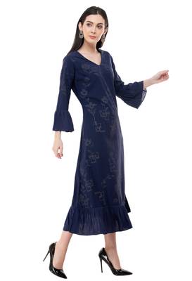 Royalblue embroidered rayon cotton-kurtis 4