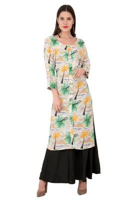 Green embroidered cotton cotton-kurtis 1