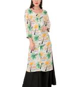 Green embroidered cotton cotton-kurtis