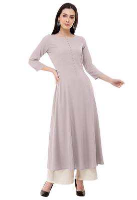 Grey embroidered rayon cotton-kurtis 1