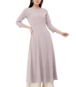 Grey embroidered rayon cotton-kurtis