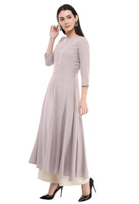 Grey embroidered rayon cotton-kurtis 3