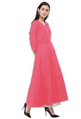 Pink embroidered cotton cotton-kurtis 3