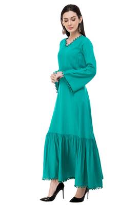 Green embroidered rayon cotton-kurtis 3