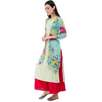 Multicolor embroidered crepe cotton-kurtis 3