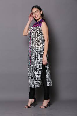 Multicolor embroidered georgette cotton-kurtis 3