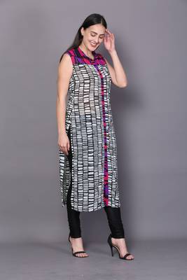 Multicolor embroidered georgette cotton-kurtis 4