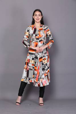 Multicolor embroidered rayon cotton-kurtis 1