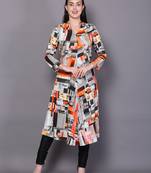 Multicolor embroidered rayon cotton-kurtis