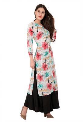 Red embroidered cotton cotton-kurtis 3