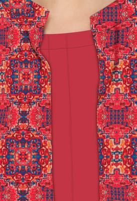 Red embroidered cotton cotton-kurtis 5