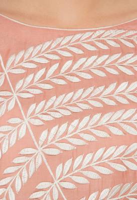 Peach embroidered cotton cotton-kurtis 5