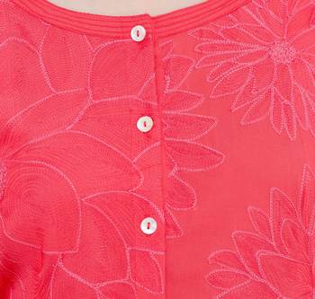 Red embroidered georgette cotton-kurtis 5